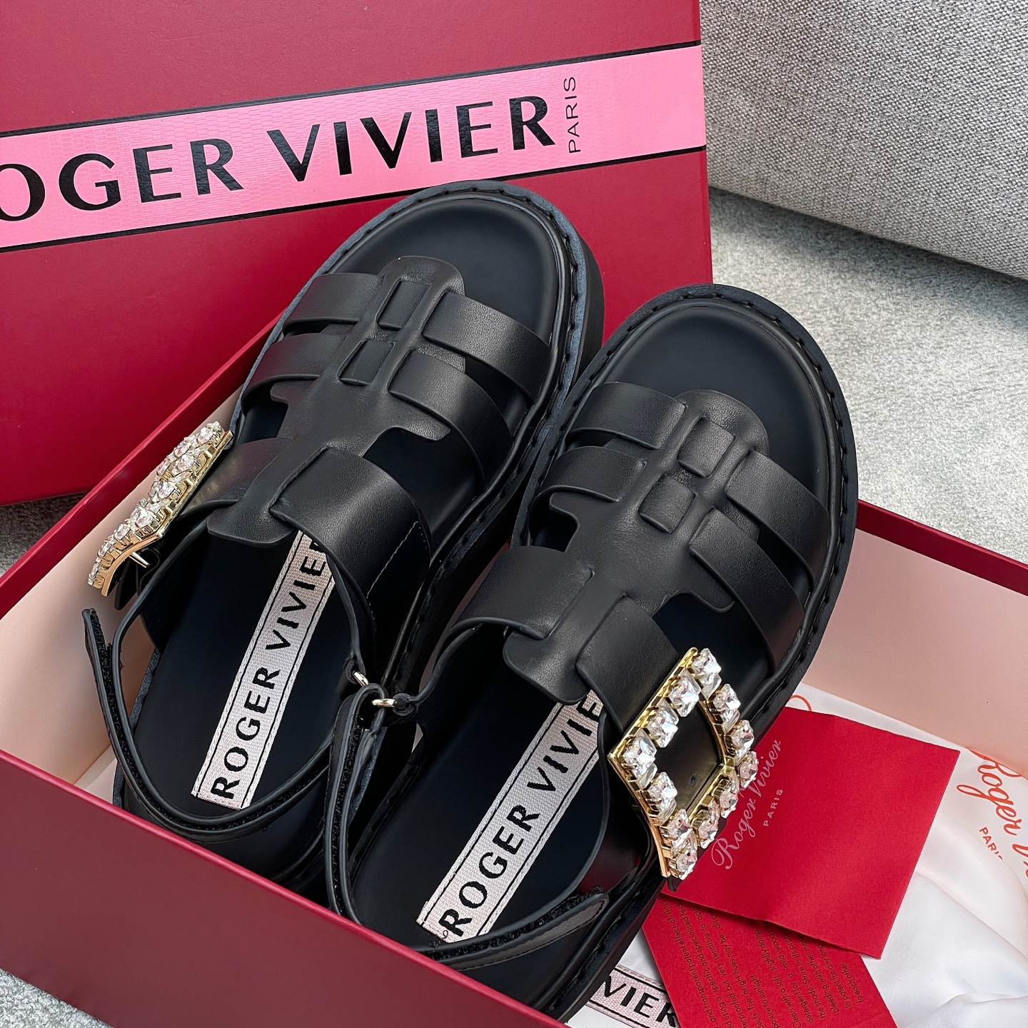 Roger Vivier RV25 Black Leather Platform Sandals with Crystal Buckle 5 i1749660492293 190 0 3