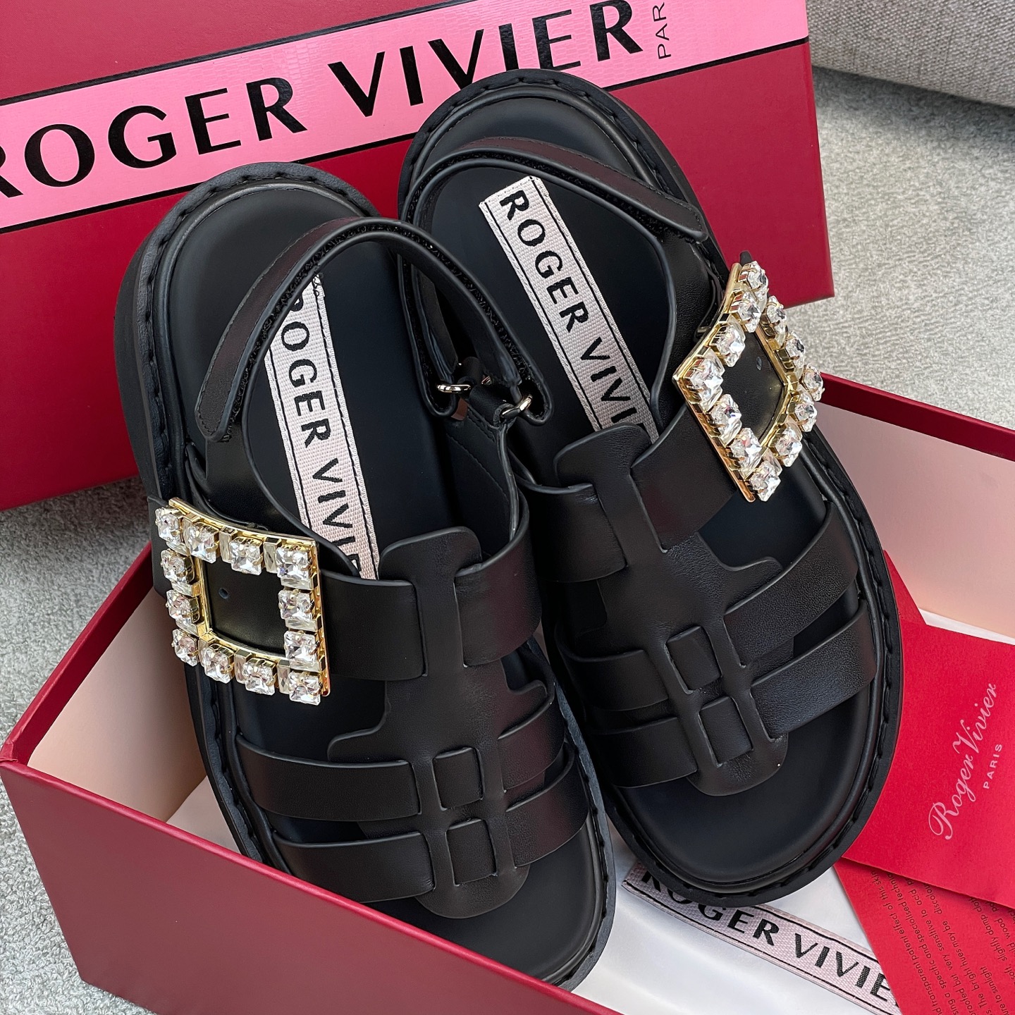 Roger Vivier RV25 Black Leather Platform Sandals with Crystal Buckle 4 i1749660492294 1915 0 2