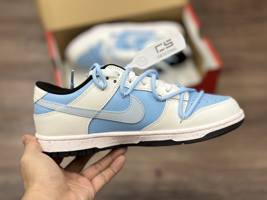 NIKE SB Dunk Low blue and white three-hook low-top casual sports shoes FD4623-156