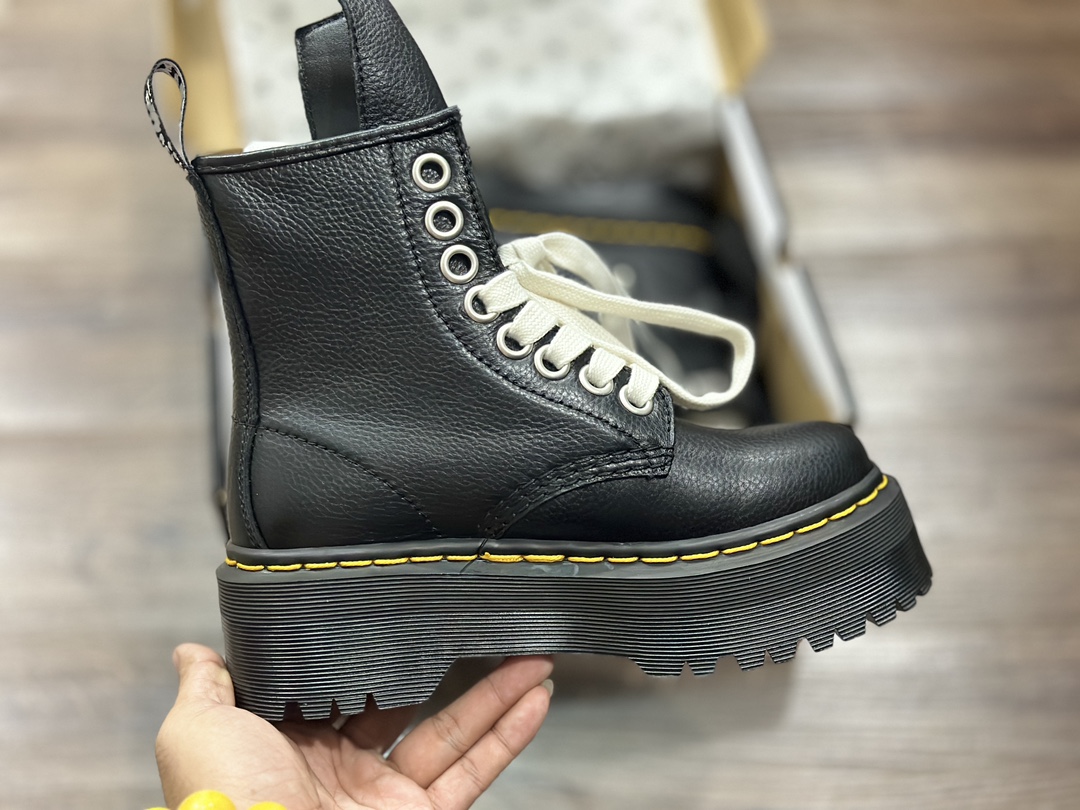 380 Rick Owens x Dr. Martens 1460 Bex Hiking Boots 松高厚底高帮英伦骑士朋克复古机车风粗跟马丁靴