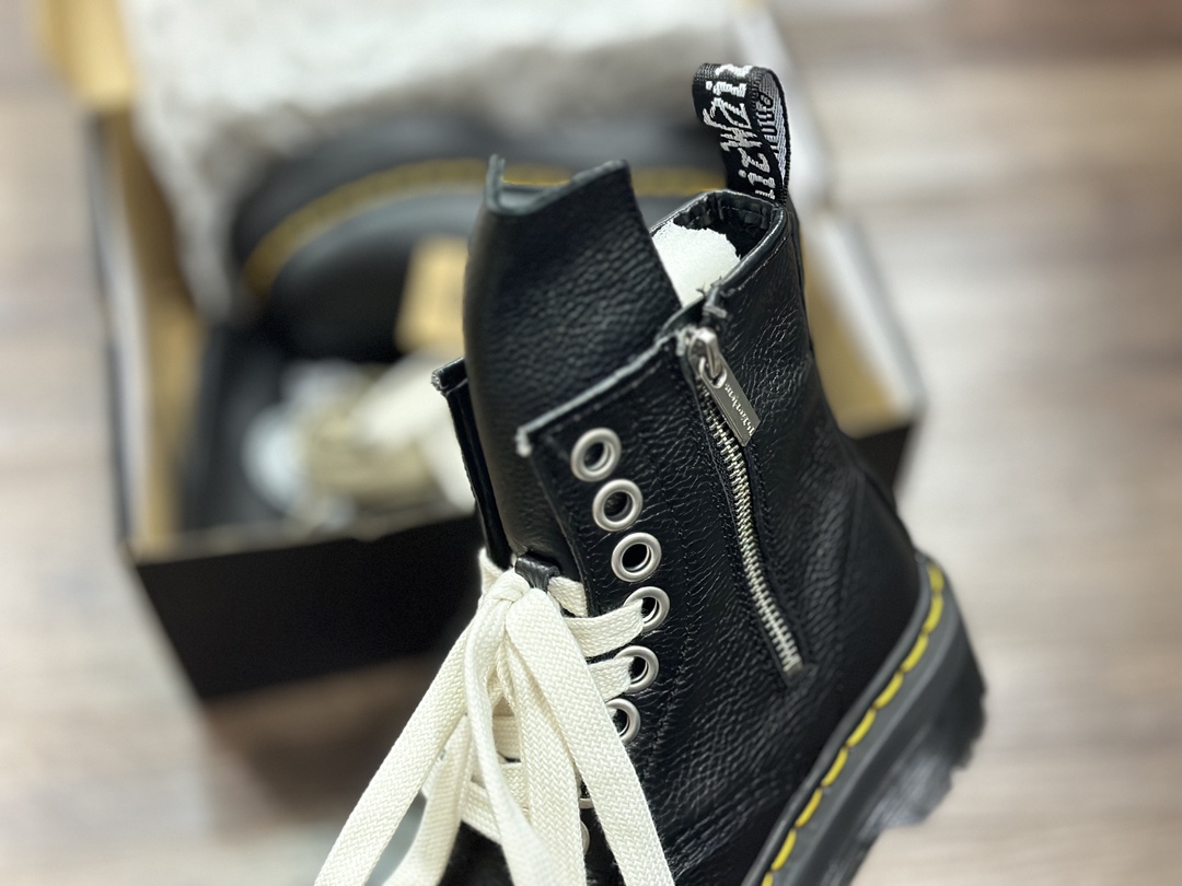 380 Rick Owens x Dr. Martens 1460 Bex Hiking Boots 松高厚底高帮英伦骑士朋克复古机车风粗跟马丁靴