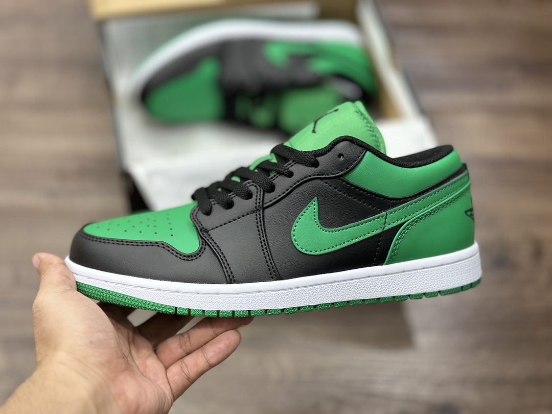 200 Air Jordan 1 Low AJ1 乔1 黑绿 低帮休闲板鞋 553558-065