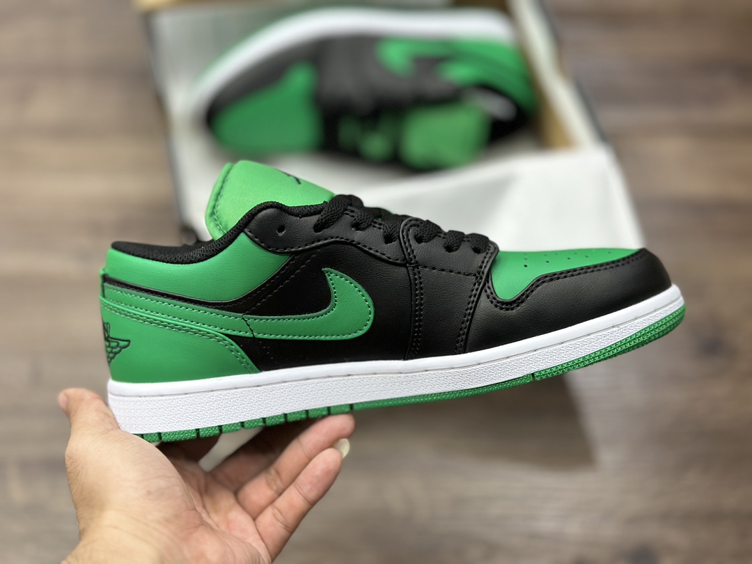 200 Air Jordan 1 Low AJ1 乔1 黑绿 低帮休闲板鞋 553558-065