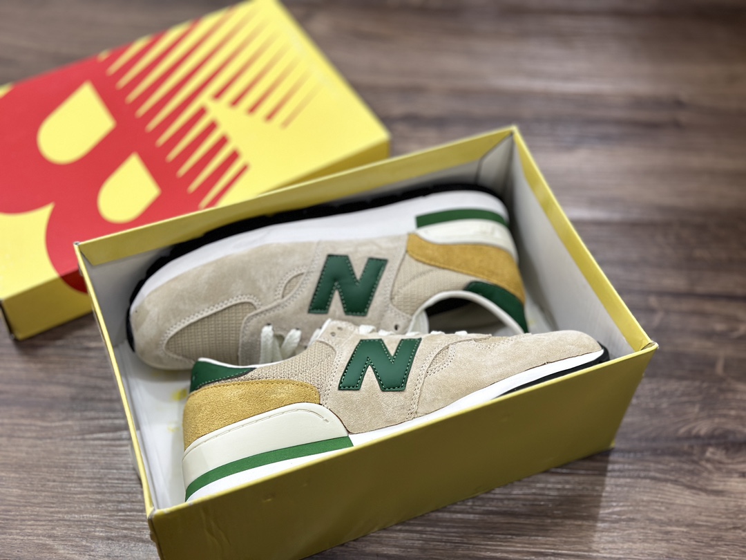 200 NB新百伦New Balance Made in USA 990V1高端美产系列低帮慢跑鞋“橙绿” M990TG1