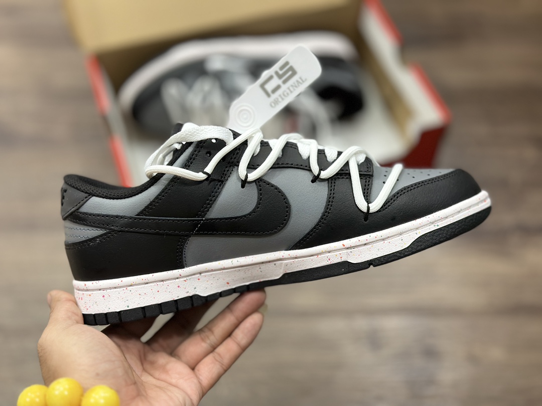 240 Nike SB Dunk Low 黑灰绑带三勾 低帮休闲板鞋 FD4623-159