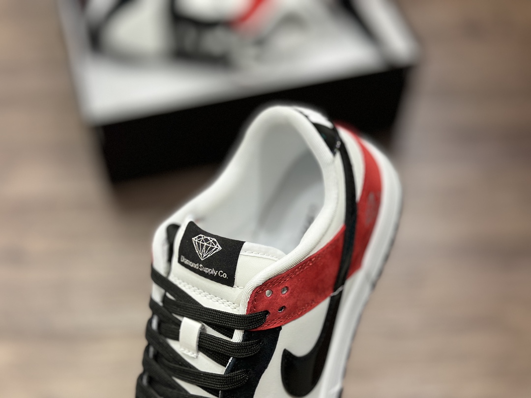 Nike SB Dunk Low Diamond White Black Red Low-top Casual Shoes FC1688-124