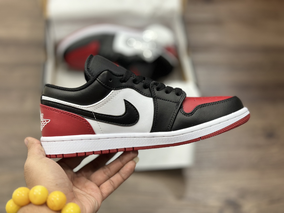 Air Jordan 1 Low AJ1 Black Red Toe Joe 1 Low Top Casual Shoes 553558-161