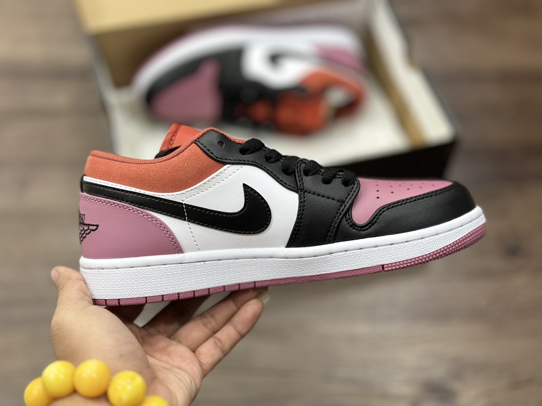 Air Jordan 1 Low AJ1 Black Pink Toe Joe 1 Low Top Casual Shoes FB9908-102