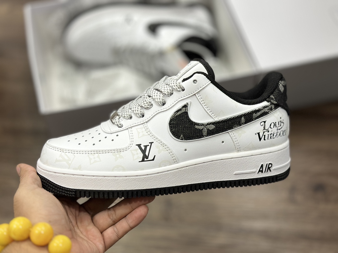 220 Nike Air Force 1 LOW 黑白牛仔勾 LV空军一号低帮运动鞋 HP2369-008