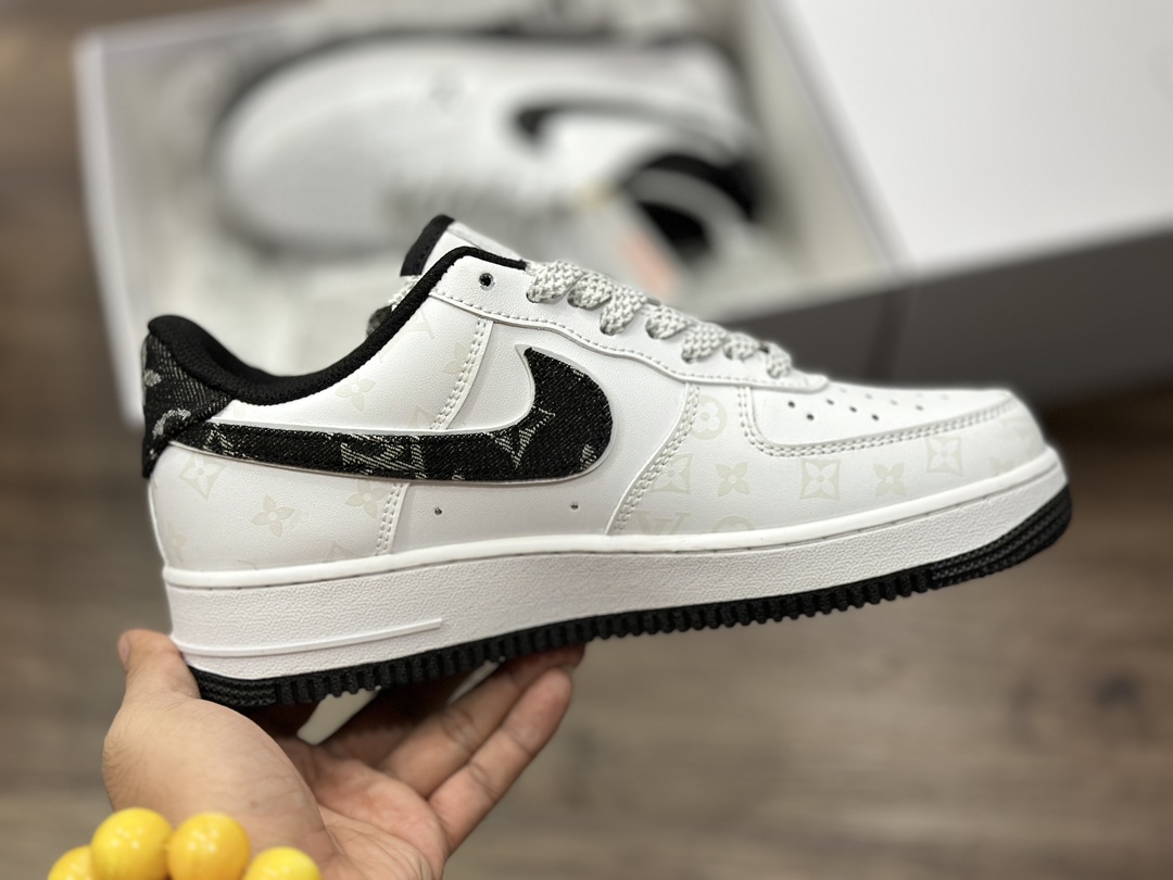 220 Nike Air Force 1 LOW 黑白牛仔勾 LV空军一号低帮运动鞋 HP2369-008