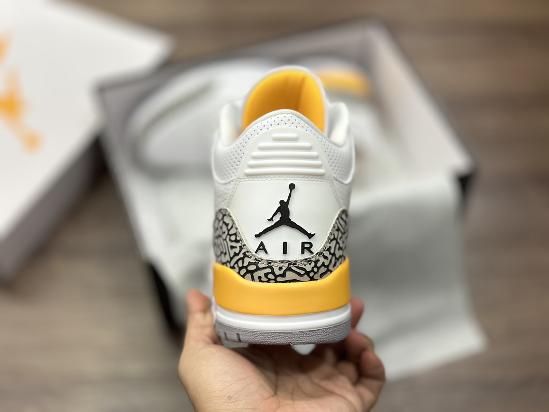 240 头层性价比版本 Air Jordan 3 AJ3 乔3 白黄 乔丹 篮球鞋 CK9246-108