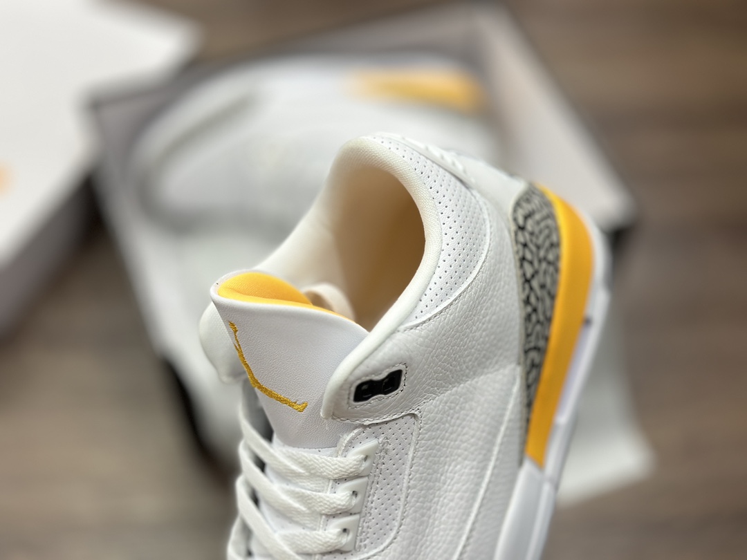 240 头层性价比版本 Air Jordan 3 AJ3 乔3 白黄 乔丹 篮球鞋 CK9246-108