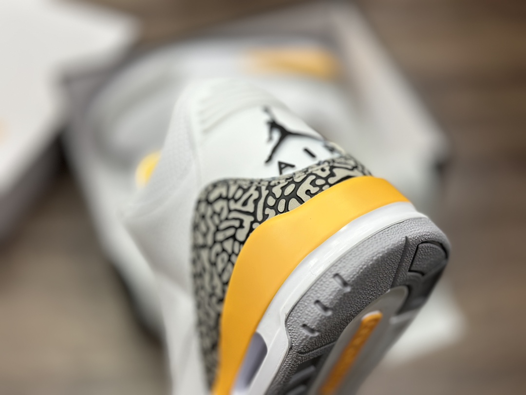 240 头层性价比版本 Air Jordan 3 AJ3 乔3 白黄 乔丹 篮球鞋 CK9246-108