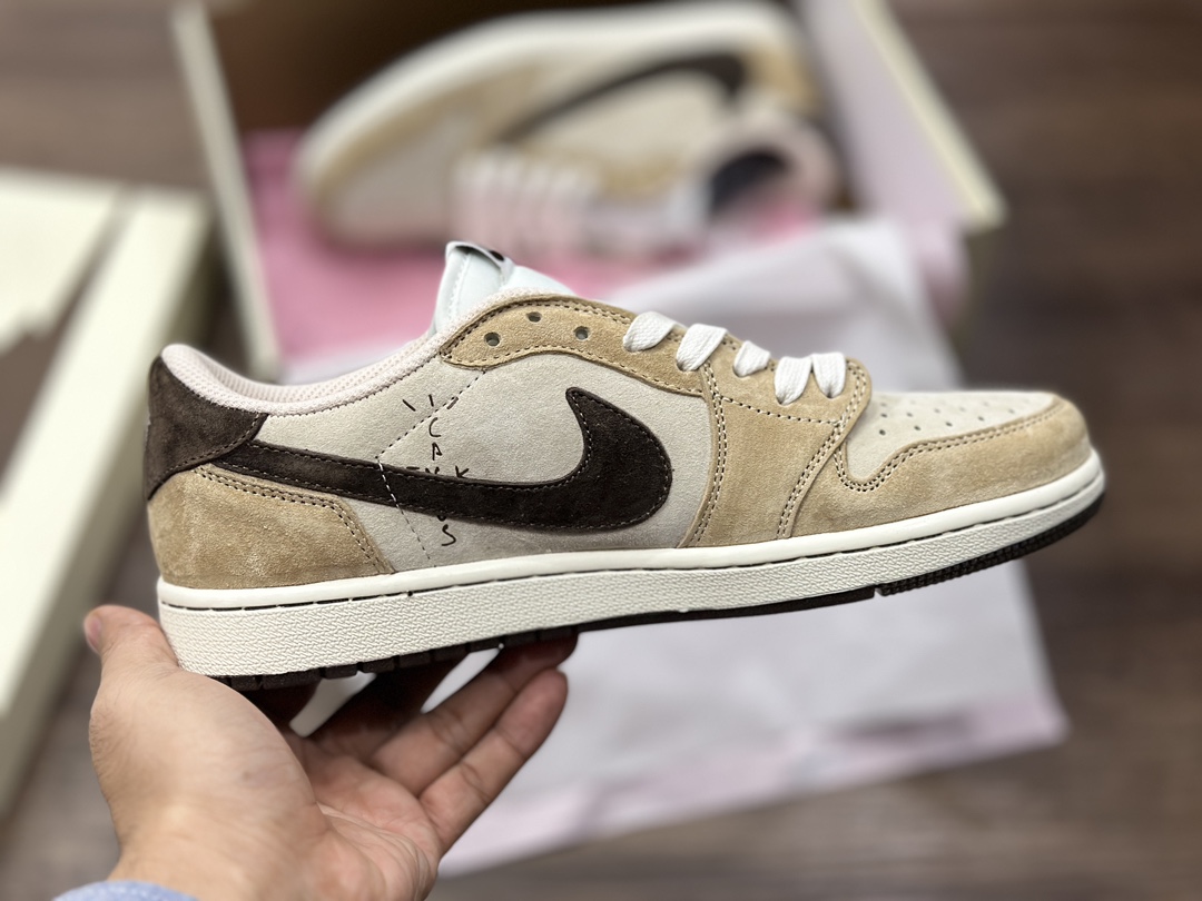 220 Fragment x Travis Scott x Air Jordan 1 Low 三方联名倒钩 DM7866-111