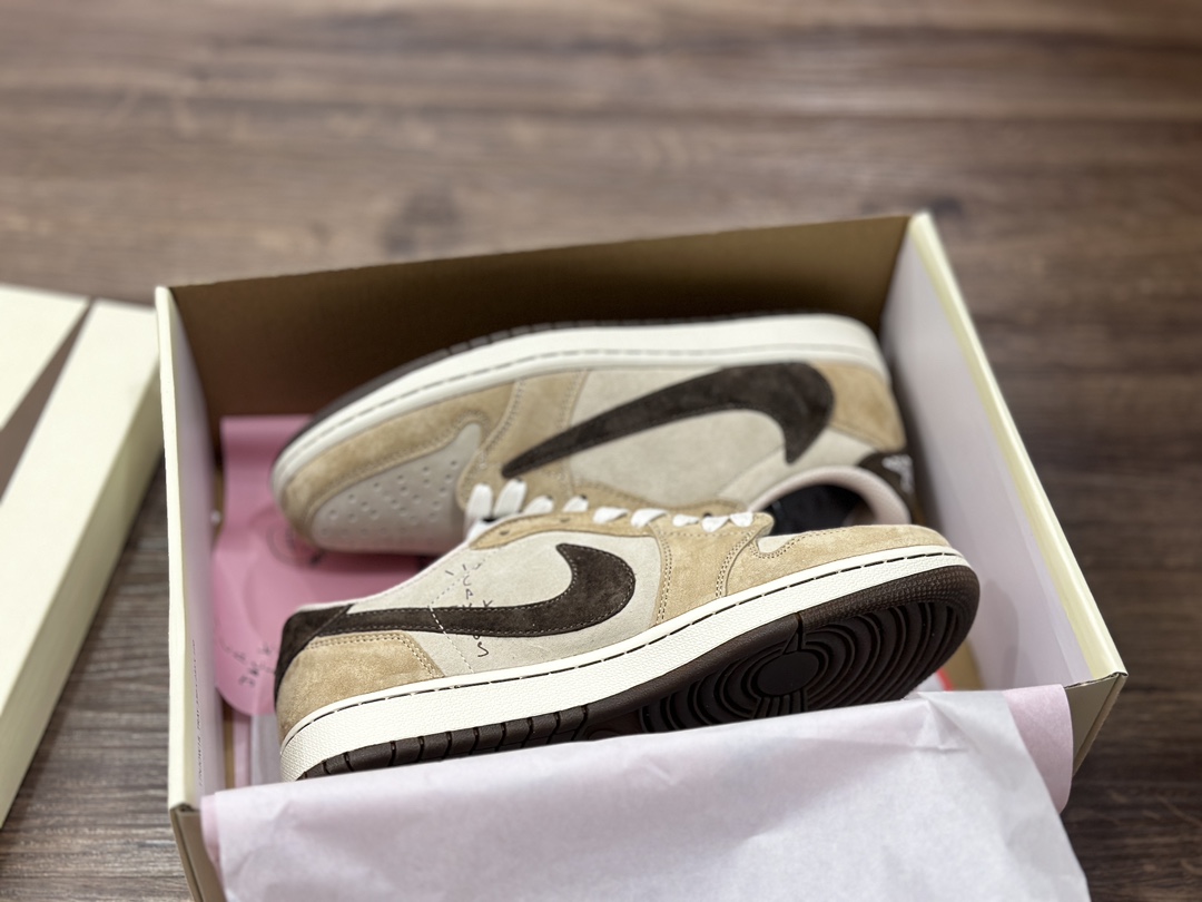 220 Fragment x Travis Scott x Air Jordan 1 Low 三方联名倒钩 DM7866-111