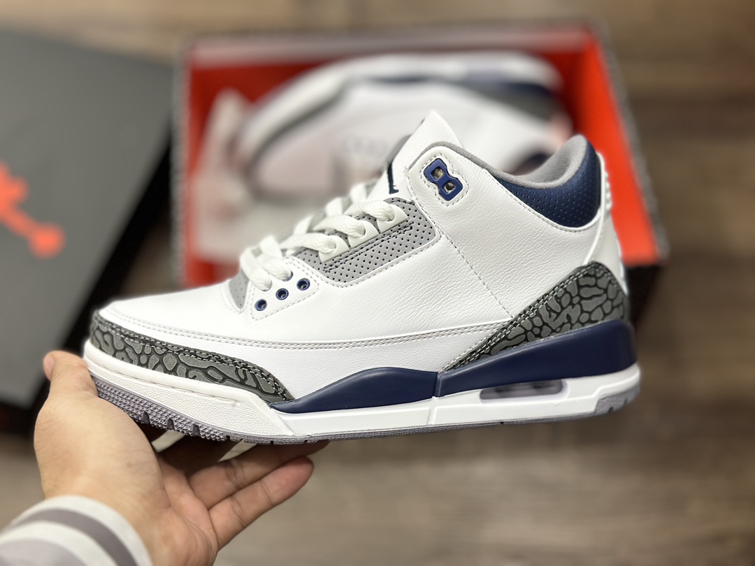 240 头层性价比版本 Air Jordan 3 AJ3 乔3 白蓝 乔丹 篮球鞋 CT8532-140