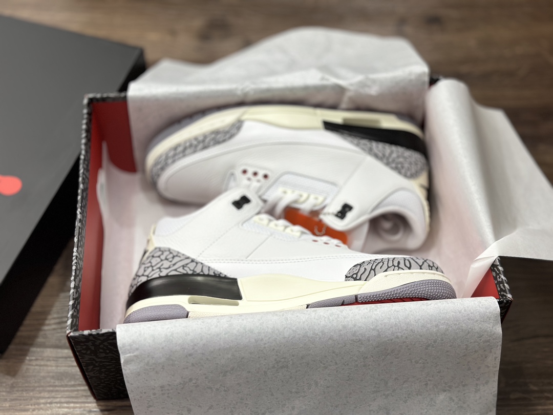 260 Air Jordan 3 AJ3 乔3 做旧白水泥 乔丹篮球鞋  DN3707-100