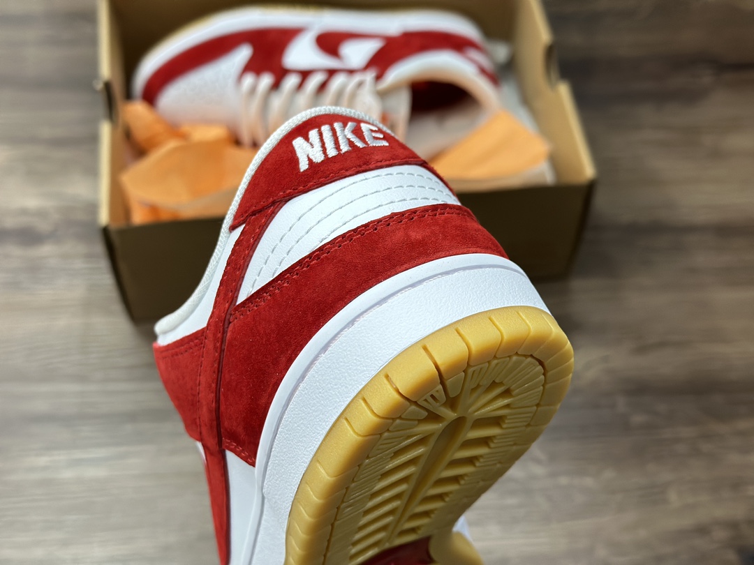 240 NIKE SB Dunk Low 白红 生胶低帮休闲运动鞋 FJ5464-600