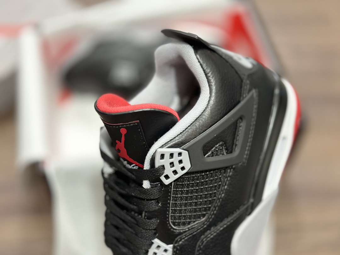 Air Jordan 4 aj4 Jordan 4 black and red leather FV5029-006