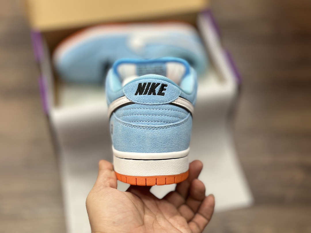 NIKE SB Dunk Low Gulf Racing Blue and White Low-top Casual Sports Shoes BQ6817-401