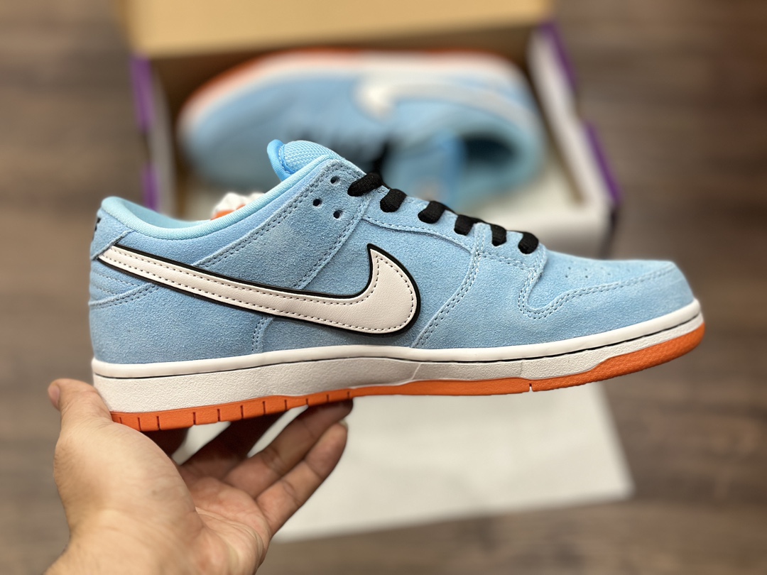 NIKE SB Dunk Low Gulf Racing Blue and White Low-top Casual Sports Shoes BQ6817-401