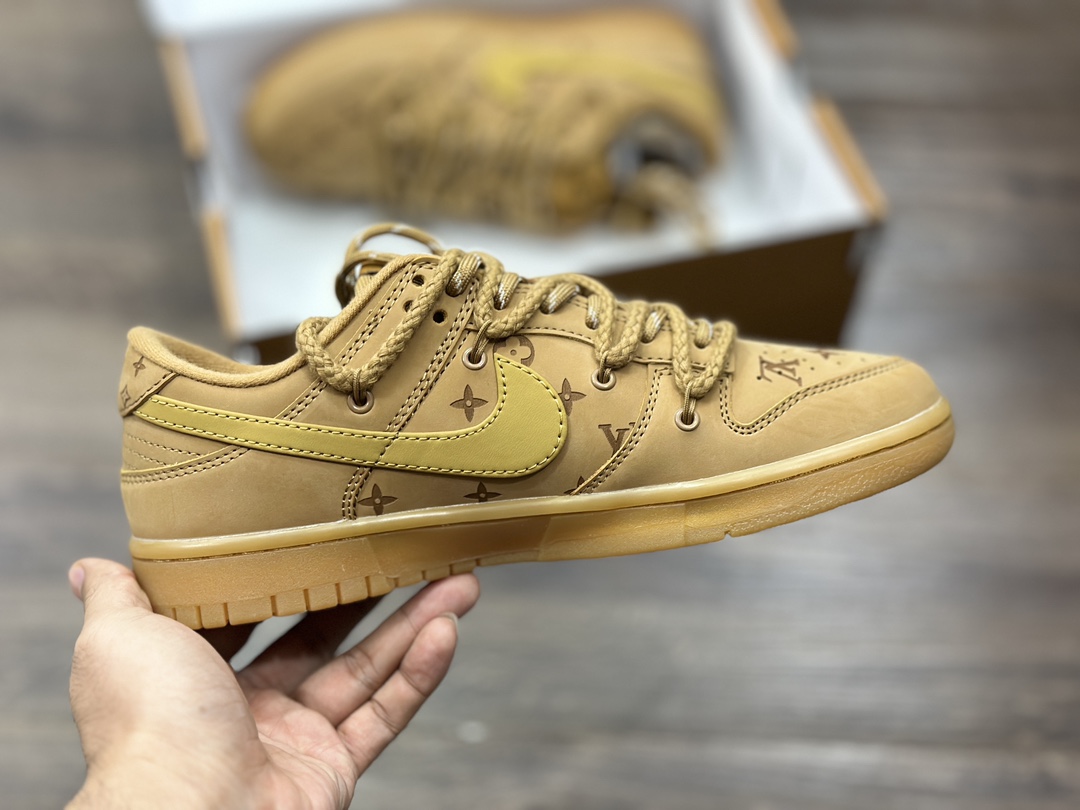 300 NIKE SB Dunk Low 绑带 小麦 LV 低帮休闲运动鞋 FC1688-141