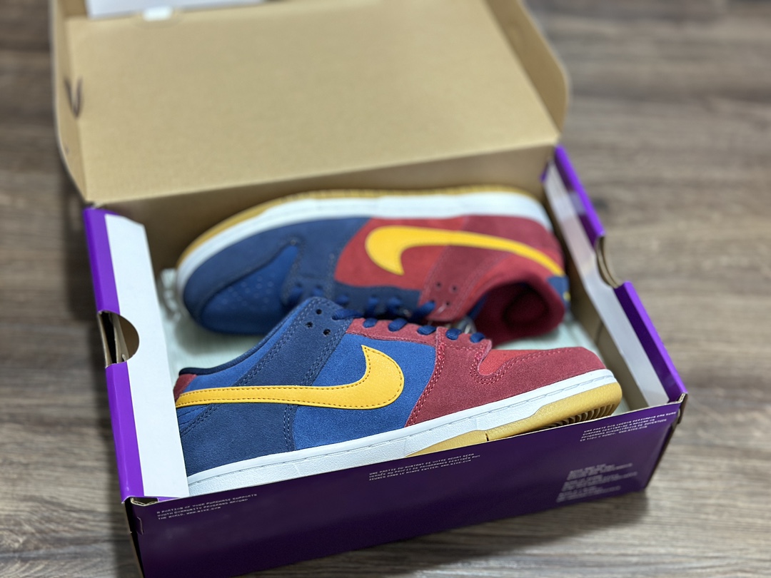 NIKE SB Dunk Low red, yellow and blue low-top casual sports shoes DJ0606-400