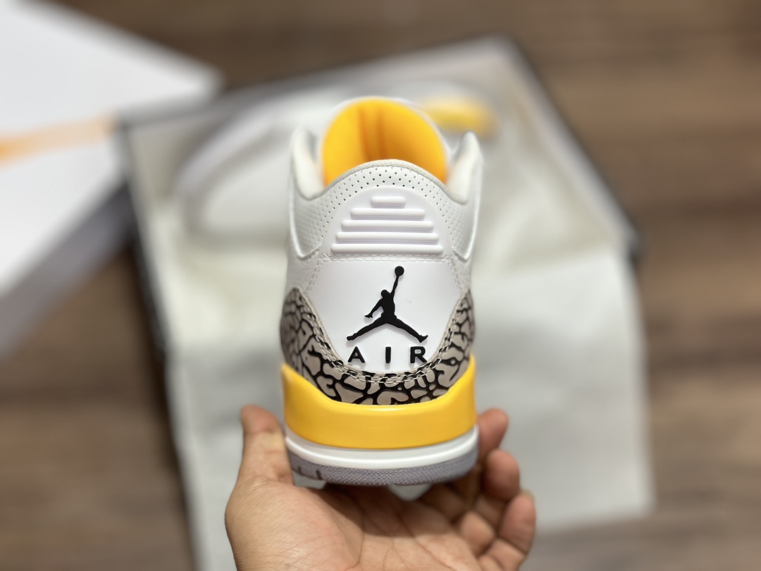 Air Jordan 3 AJ3 Joe 3 white and yellow basketball shoes CK9248-108