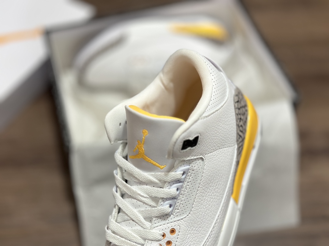 Air Jordan 3 AJ3 Joe 3 white and yellow basketball shoes CK9248-108