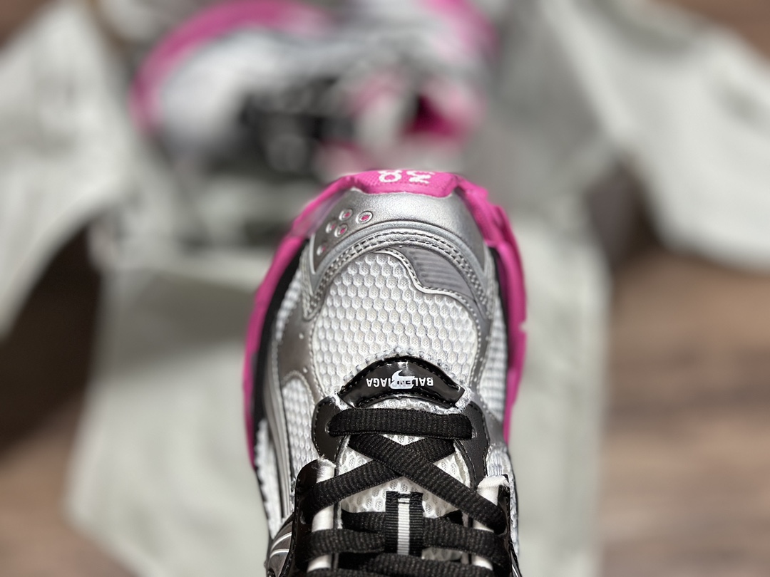 High-end brand-BALENCIAGA Runner Sneaker”Silver/Black/Pink”2.0 jogging 772767 W3RBW 9155