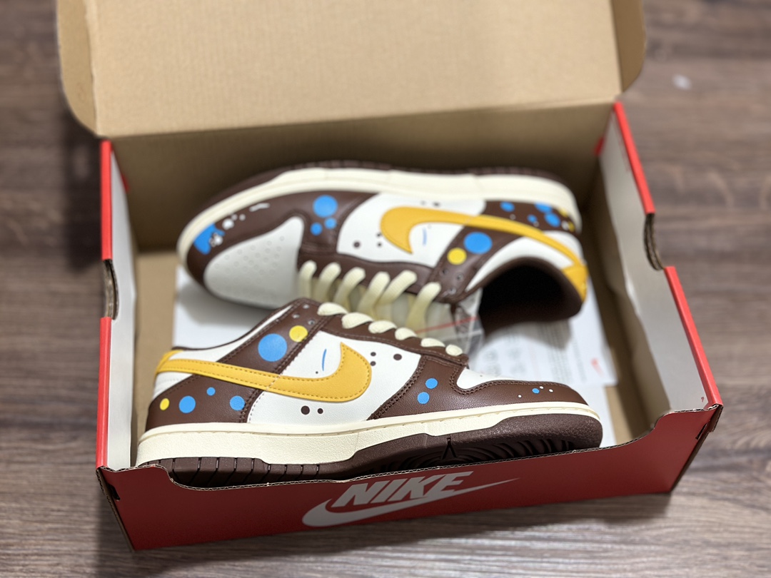 NIKE SB Dunk Low white brown inkjet low-top casual sports shoes DD1503-126