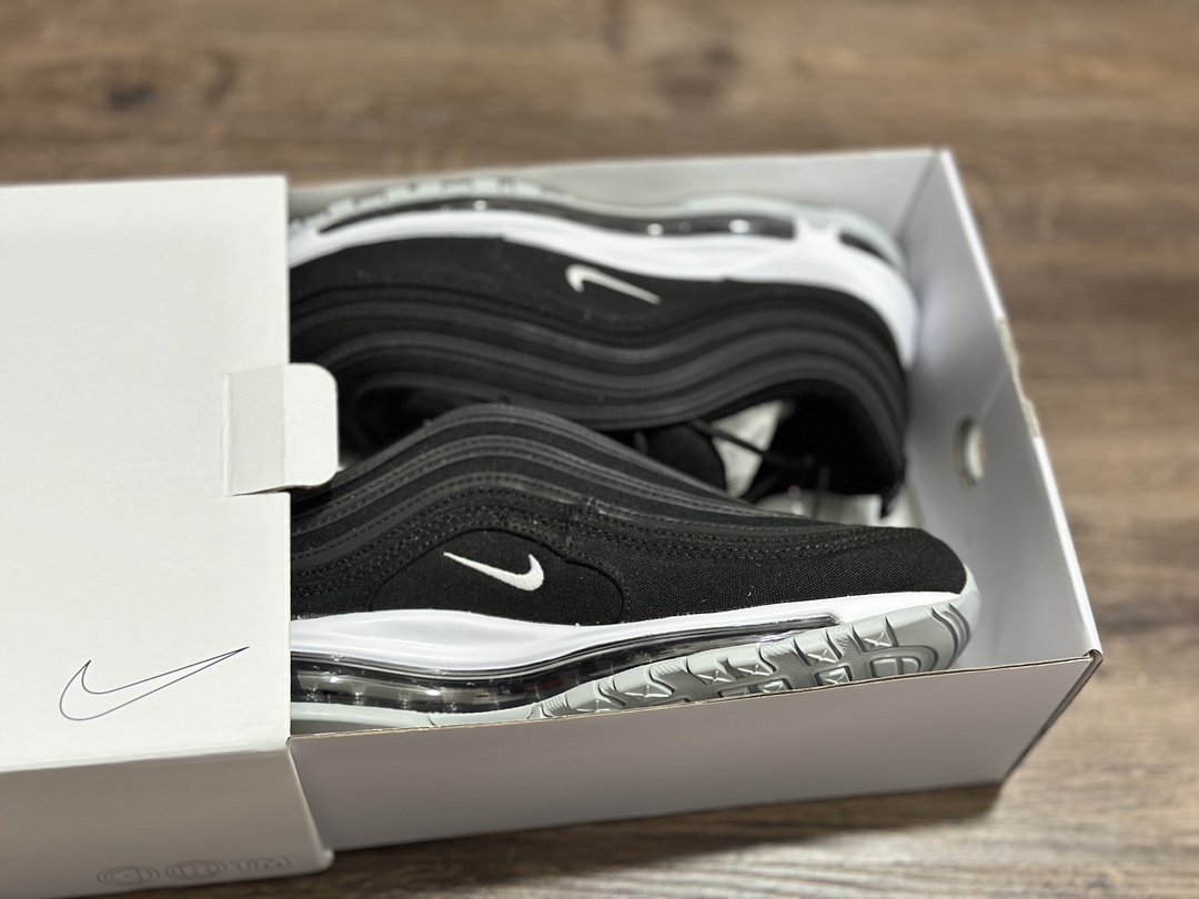 Nike Air Max 97 Black and White Bullet Full Palm Air Cushion Retro Bullet Running Shoes DZ2629-001