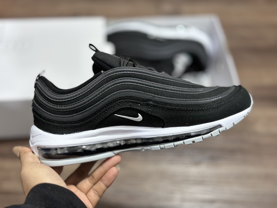 Nike Air Max 97 Black and White Bullet Full Palm Air Cushion Retro Bullet Running Shoes DZ2629-001