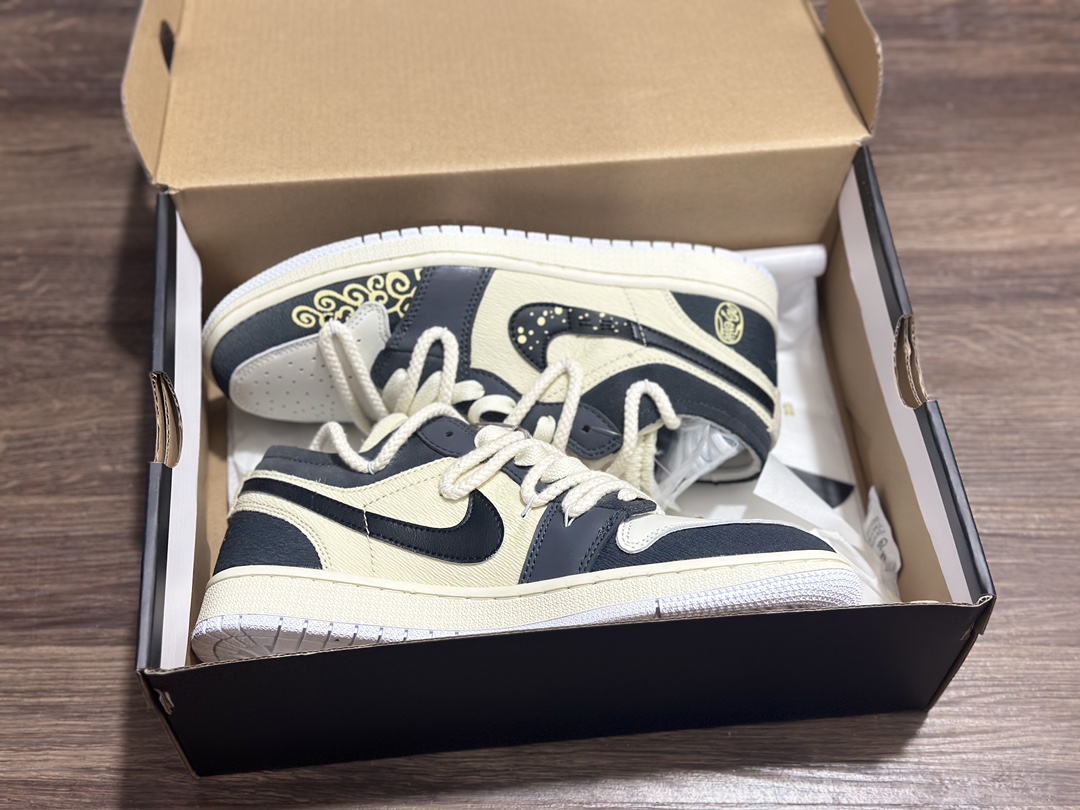 280 定制礼盒 Air Jordan 1 Low AJ1 乔1 解构 绑带 运动休闲鞋 DN1635-002