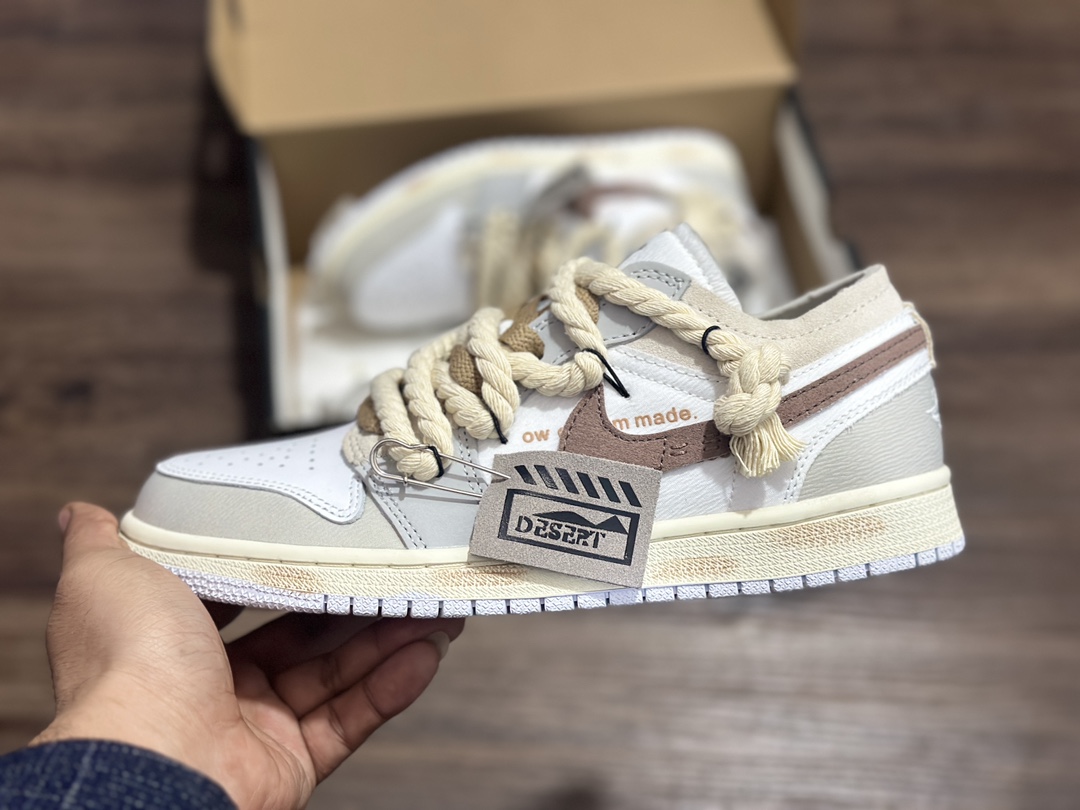 280 定制礼盒 Air Jordan 1 Low AJ1 乔1 解构 绑带 运动休闲鞋 FB9139-002