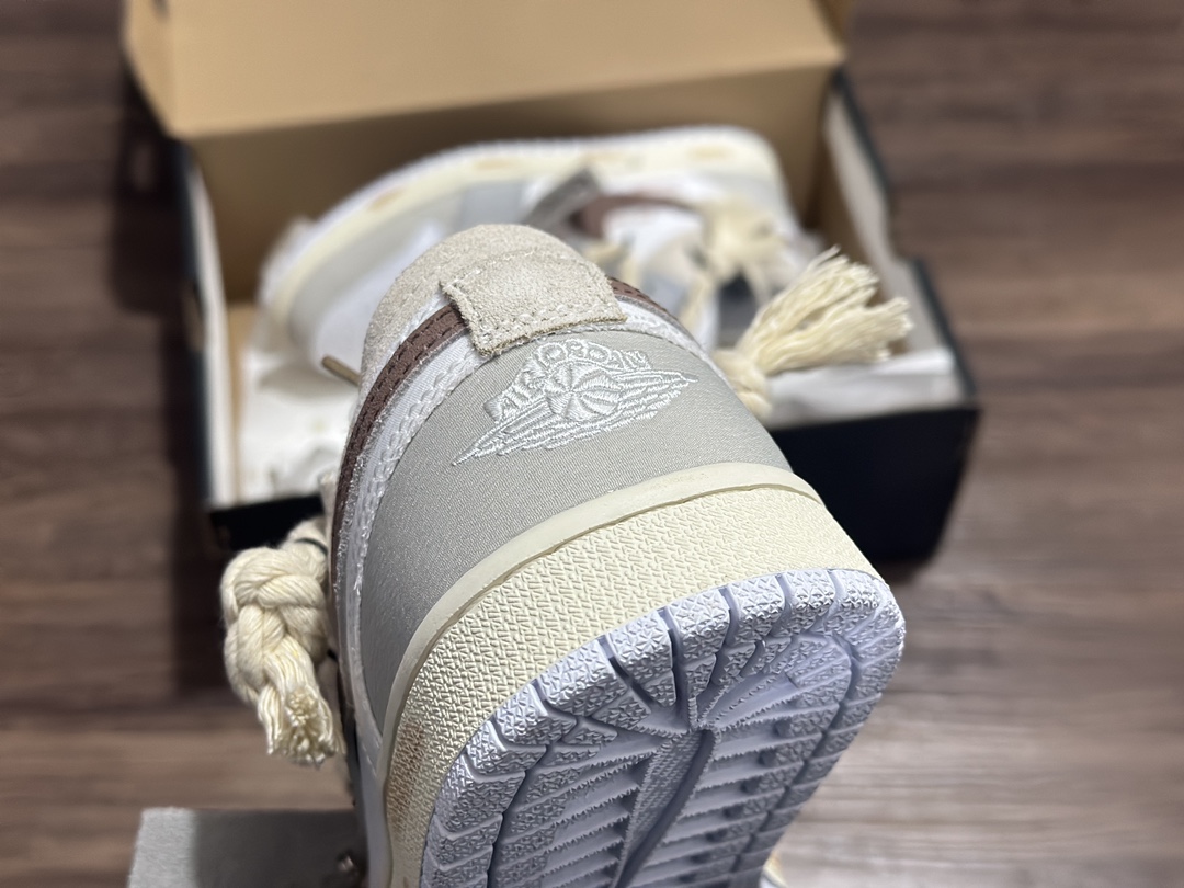 280 定制礼盒 Air Jordan 1 Low AJ1 乔1 解构 绑带 运动休闲鞋 FB9139-002