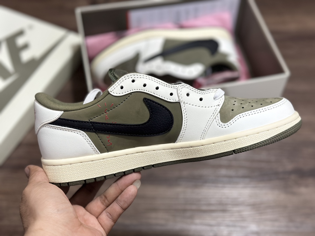 220 Air Jordan 1 Low AJ1 倒钩棕绿低帮休闲板鞋 DM7866-200