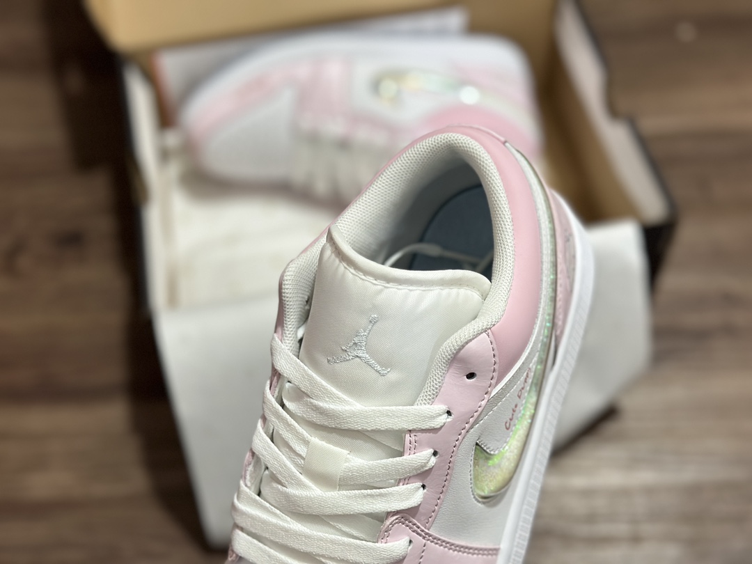 200 Air Jordan 1 Low AJ1 白粉色低帮休闲板鞋 FQ9112-100