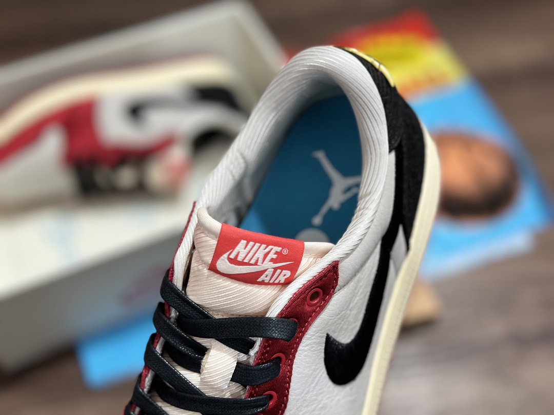 280 Air Jordan 1 AJ1 Low 乔丹 低帮 丝绸白黑红 FN0432-100