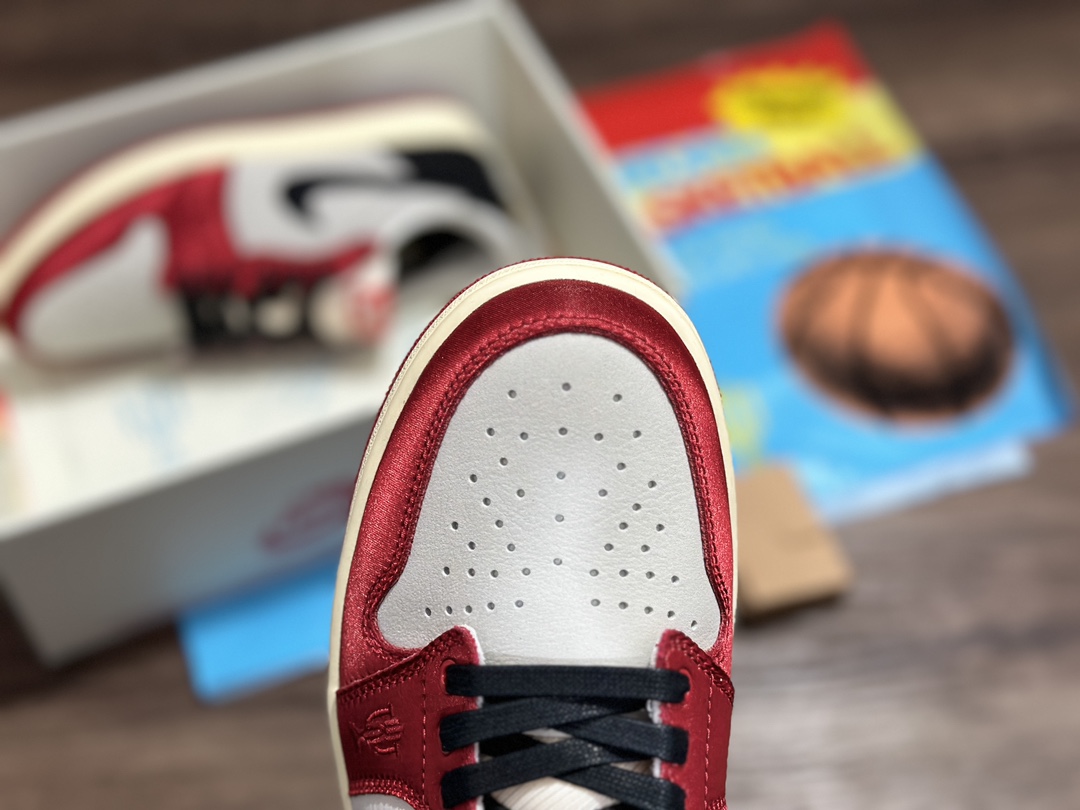 280 Air Jordan 1 AJ1 Low 乔丹 低帮 丝绸白黑红 FN0432-100