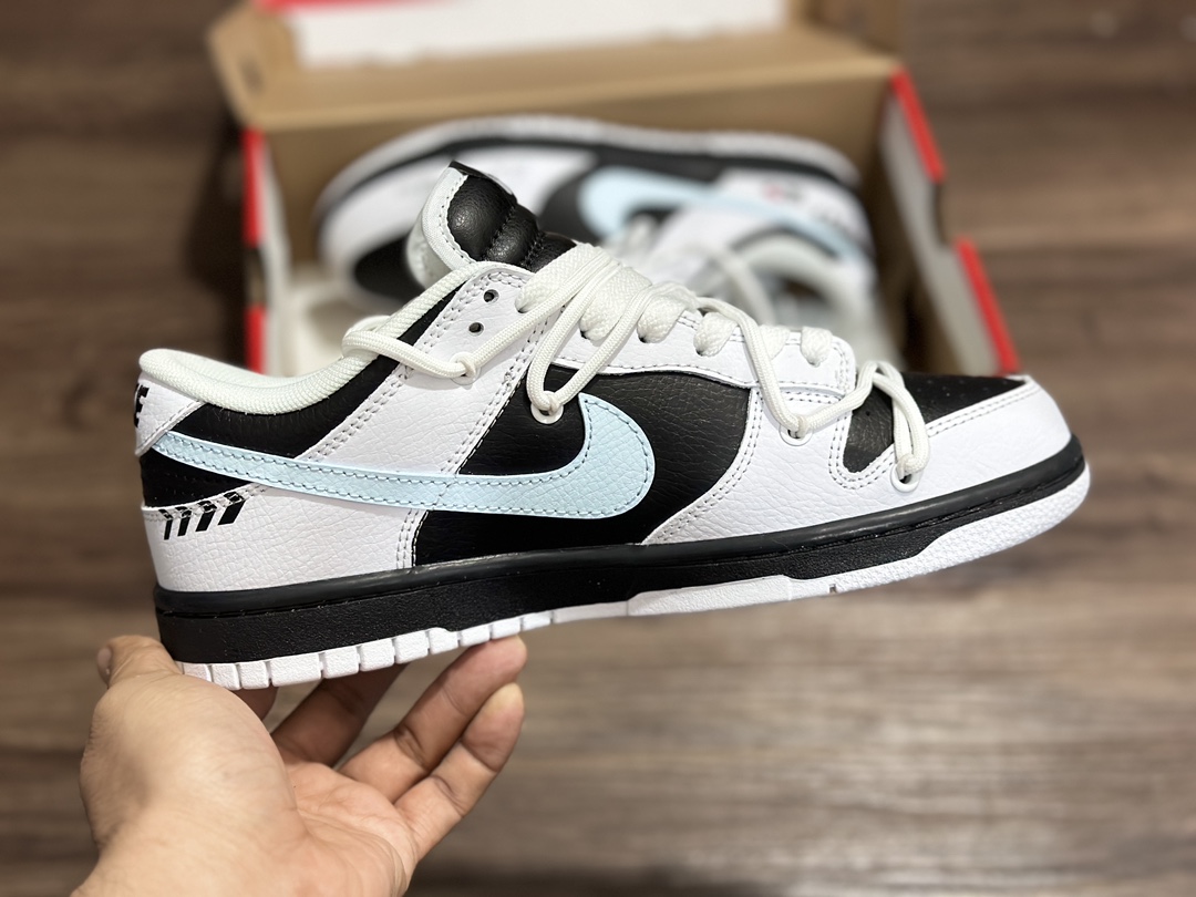 260 NIKE SB Dunk Low 绑带 白蓝黑低帮休闲运动鞋 FD9064-011