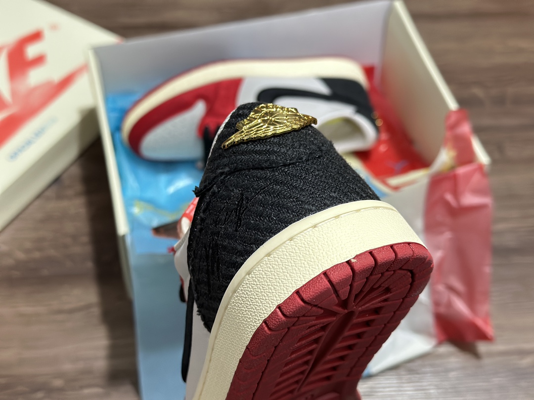 220 Air Jordan 1 AJ1 Low 乔丹 低帮 丝绸白黑红 FN0432-100