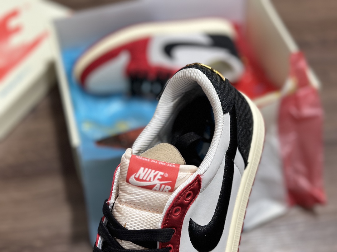 220 Air Jordan 1 AJ1 Low 乔丹 低帮 丝绸白黑红 FN0432-100