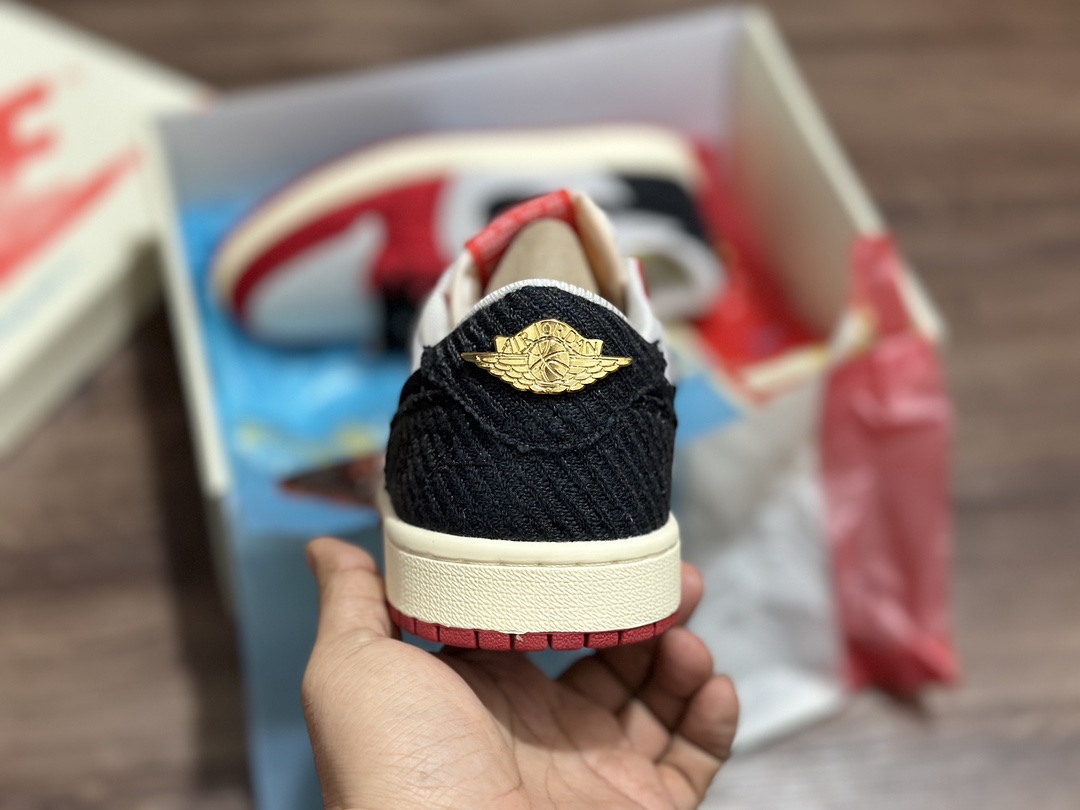 220 Air Jordan 1 AJ1 Low 乔丹 低帮 丝绸白黑红 FN0432-100