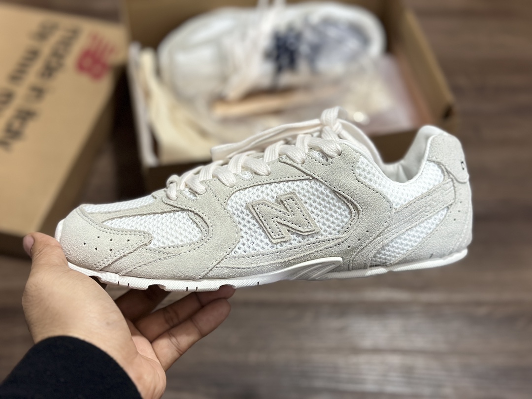 260 缪缪MiuMiu x NB新百伦New Balance 530 SL系列低帮慢跑鞋“联名翻毛卡其鞋带” 杏牛猄 5E165E_Z5O_F0379_F_D005