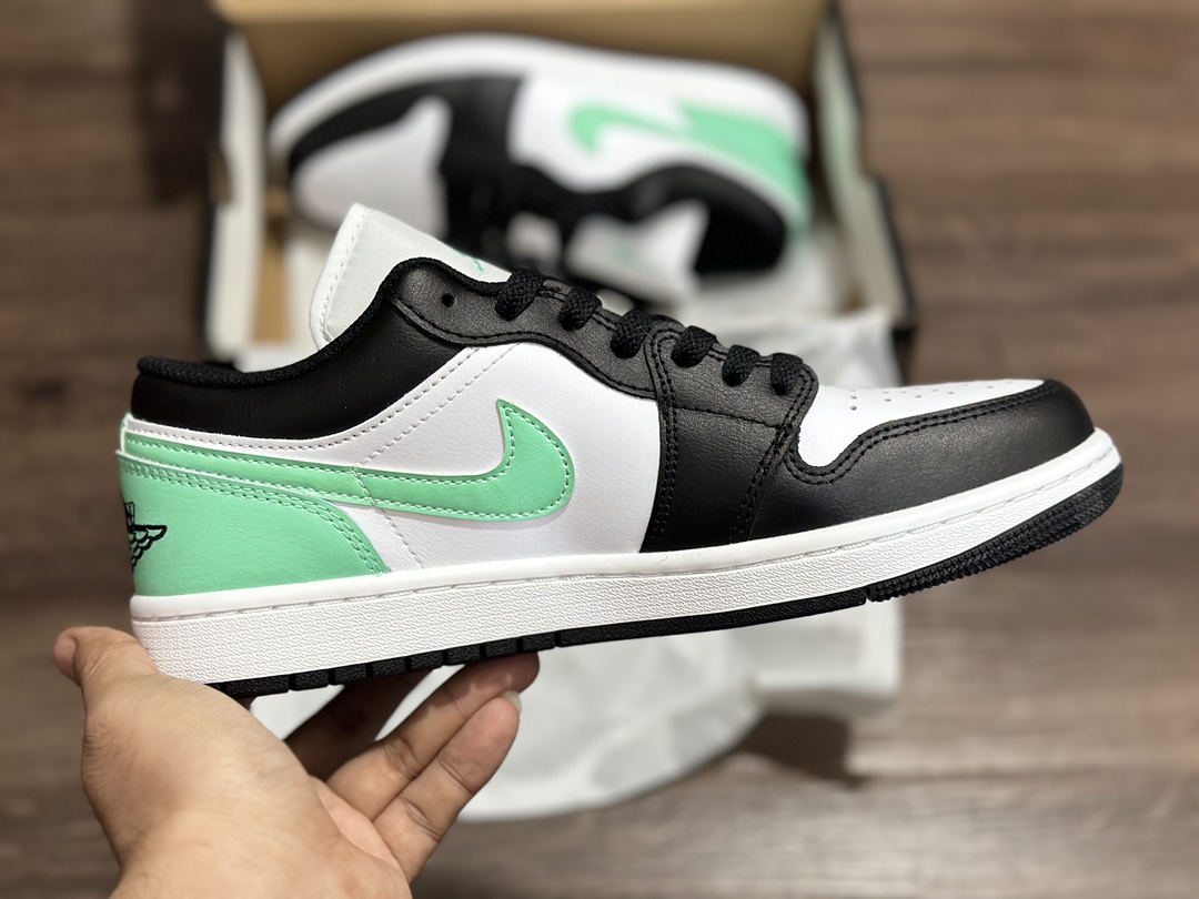 240 Air Jordan 1 Low AJ1 黑白薄荷绿 低帮休闲板鞋 553558-131