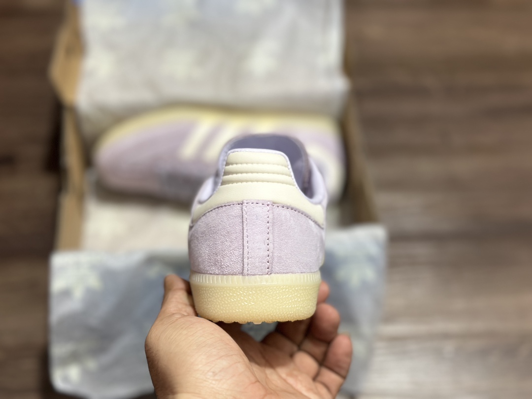 180 阿迪达斯Adidas originals Gazelle Indoor 浅紫德训低帮复古轻便休闲板鞋 IG6176