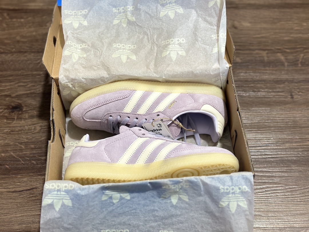 180 阿迪达斯Adidas originals Gazelle Indoor 浅紫德训低帮复古轻便休闲板鞋 IG6176