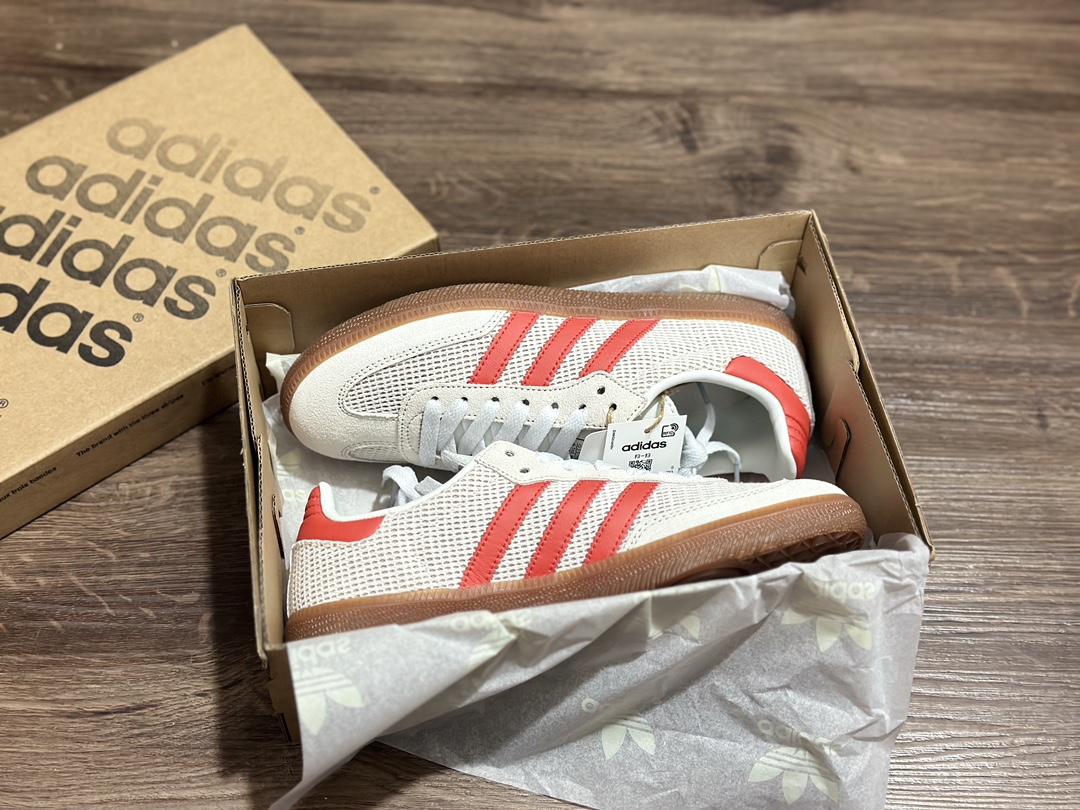 180 阿迪达斯Adidas originals Gazelle Indoor 白红镂空板鞋 IG1380