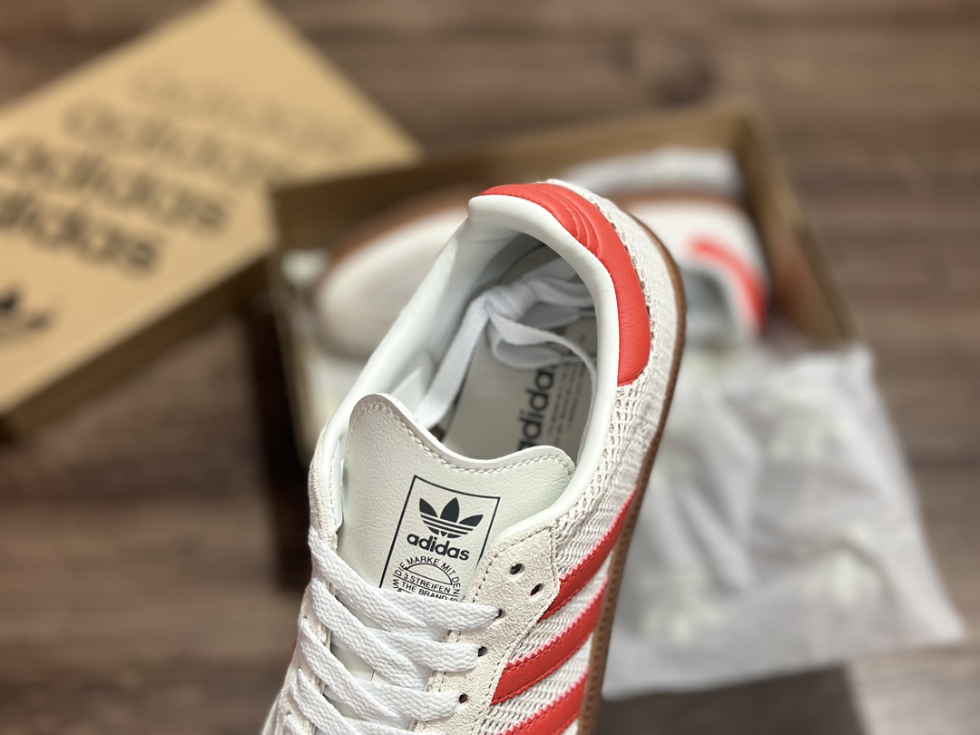 180 阿迪达斯Adidas originals Gazelle Indoor 白红镂空板鞋 IG1380